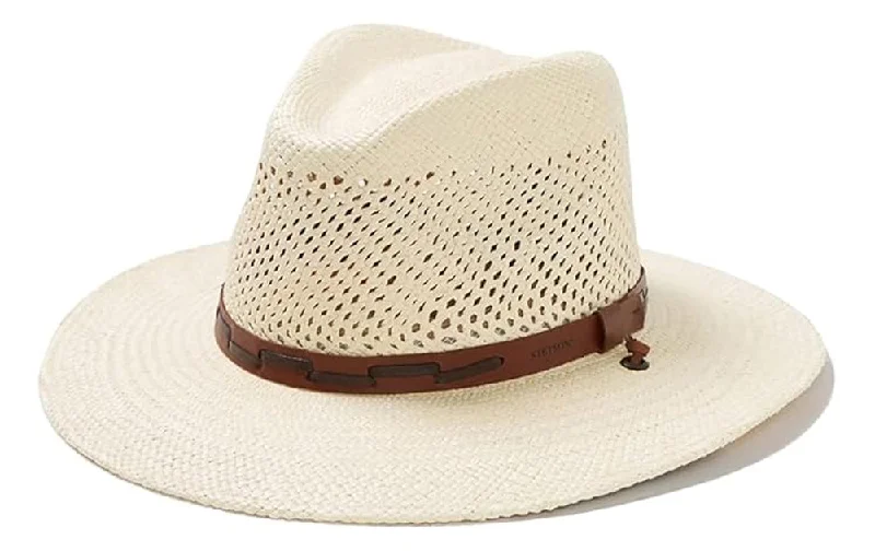 Beanies for ultimate warmth and fashion-B "Stetson Airway" Vented Panama Straw Hat, Style# TSARWY-3830