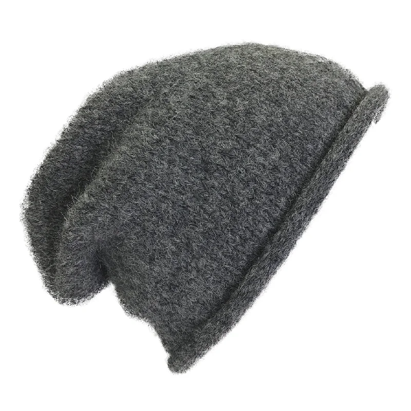 Beanies with multi-color patterns-Charcoal Essential Knit Alpaca Beanie by SLATE + SALT