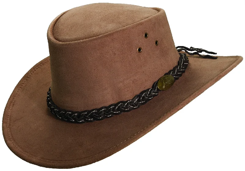 Beanies for weekend wear-Jacaru Australia Wallaroo Suede Outback Hat