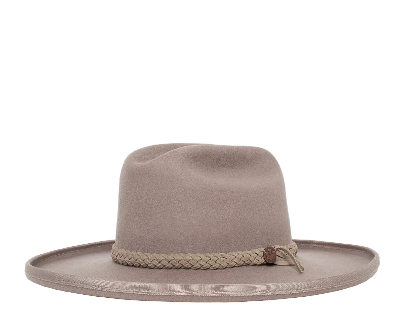 winter wool hats for women-  Goorin Bros Garden Plains Wool Felt Wide Brim Fedora Hat Taupe 100-0116-TAU