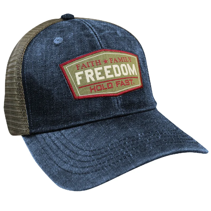 Headbands with glitter-HOLD FAST Mens Cap Faith Family Freedom