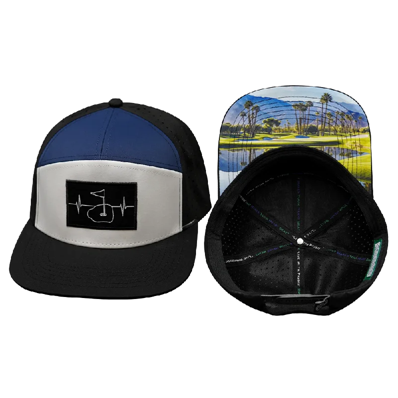 Headbands for babies-Golf Hat | Flat Bill | Black - White - Navy