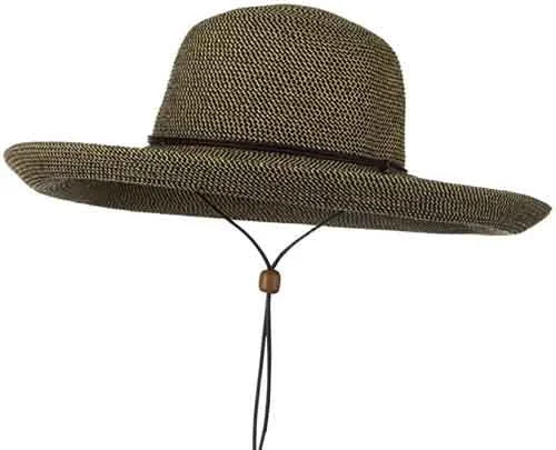 packable beach sun hat-C- Jeanne Simmons Women's Kettle Brim with Chin Cord Sun Hat, Style# 8595