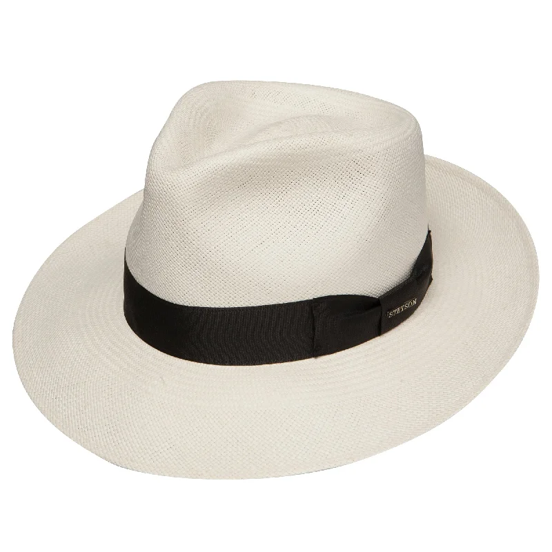 Beanies for adventurous winter hikes-Stetson Adventurer Shantung Straw Fedora