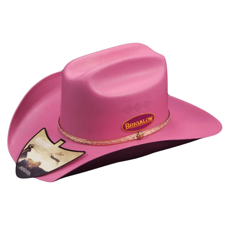 Headbands for moderate temperatures-Brigalow Adults Coloured Straw Cheyenne Hat - Mid Pink