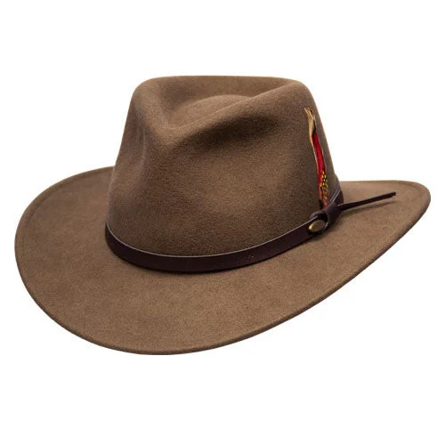 merino wool hats-  Saint Martin - Crushable Wool Felt Outback Hat