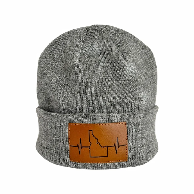 Beanies with stylish details-Idaho Beanie | Marled Cuff | Gray