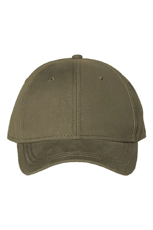 mens hats for cycling-Dri Duck Mens Heritage Twill Adjustable Hat - Earth