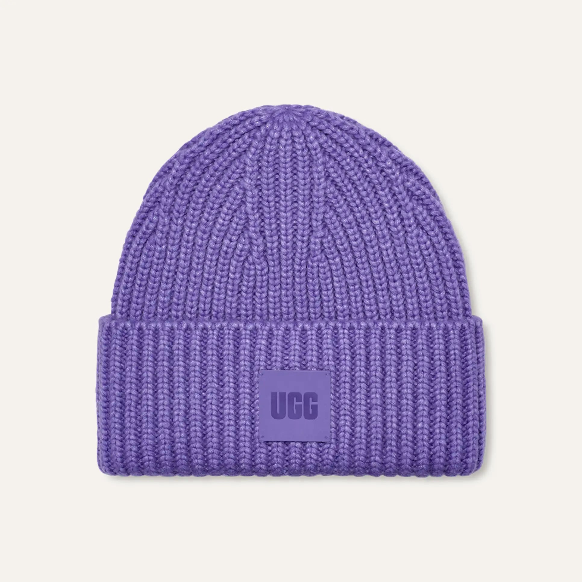 Beanies with different textures-Chunky Rib Beanie in Lupine