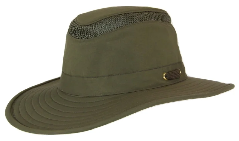 Beanies for staying warm and stylish-Tilley LTM6 Airflo - Olive (Bigger Brim)