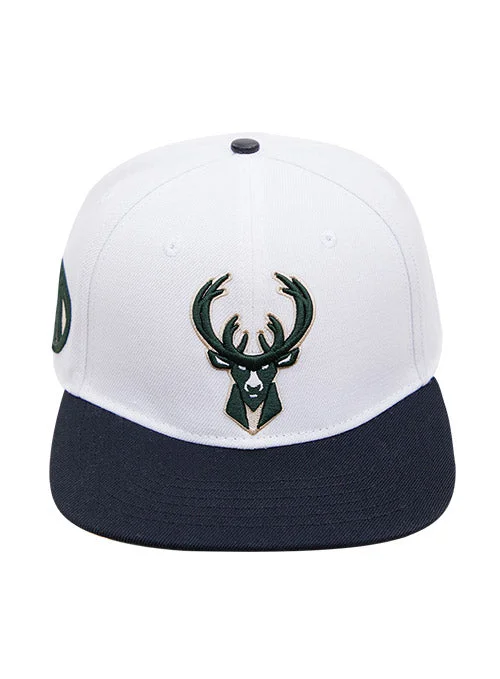 vintage wool hats-  Pro Standard Classic Wool White Milwaukee Bucks Snapback Hat