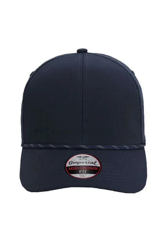 mens hats for fashionable weather wear-Imperial Mens The Habanero Performance Rope Adjustable Hat - Navy Blue