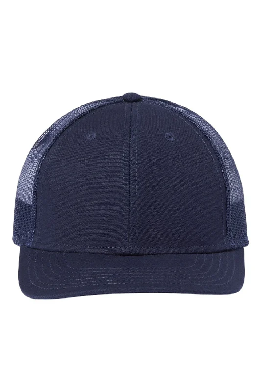 mens hats classic style-Atlantis Headwear Mens Sustainable Recycled Three Snapback Trucker Hat - Navy Blue/Navy