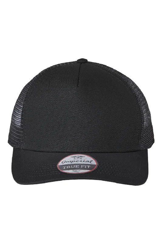 mens hats warm weather protection-Imperial Mens North Country Snapback Trucker Hat - Black