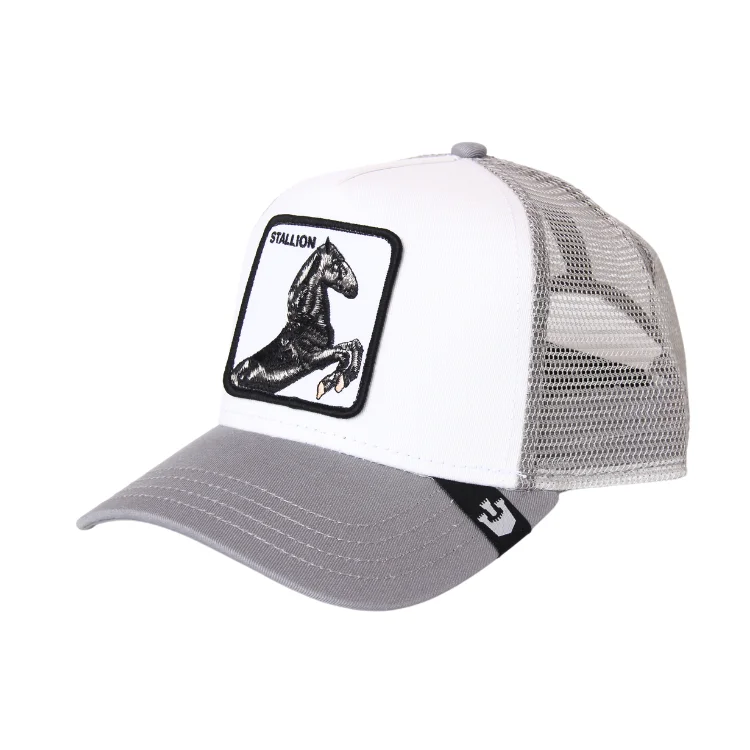 Beanies with sleek, modern look-Goorin Brothers The Stallion Trucker - Light Grey