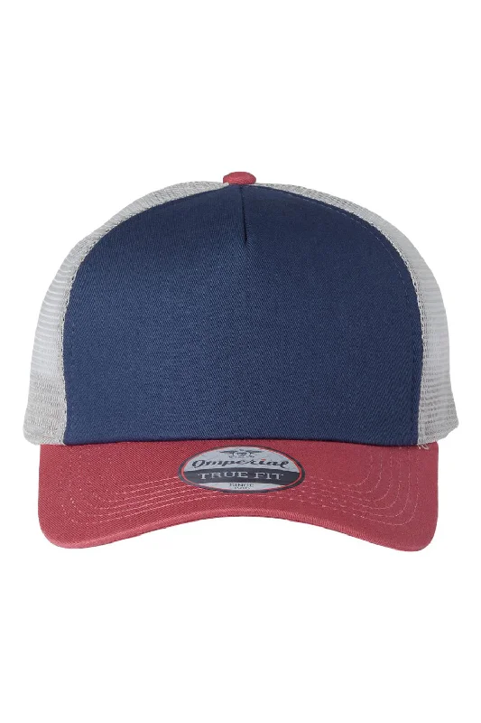 mens hats designed for leisure wear-Imperial Mens North Country Snapback Trucker Hat - Royal Blue/Nantucket Red/Grey