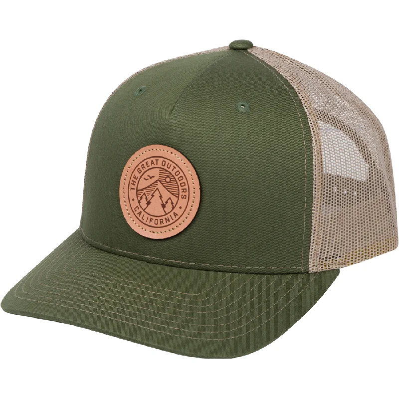 Headbands for gym-goers-California Great Outdoors Snapback Trucker Hat With Leather Patch