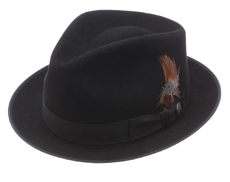 Beanies with insulating materials-Stetson Inwood Fur Felt Fedora Hat