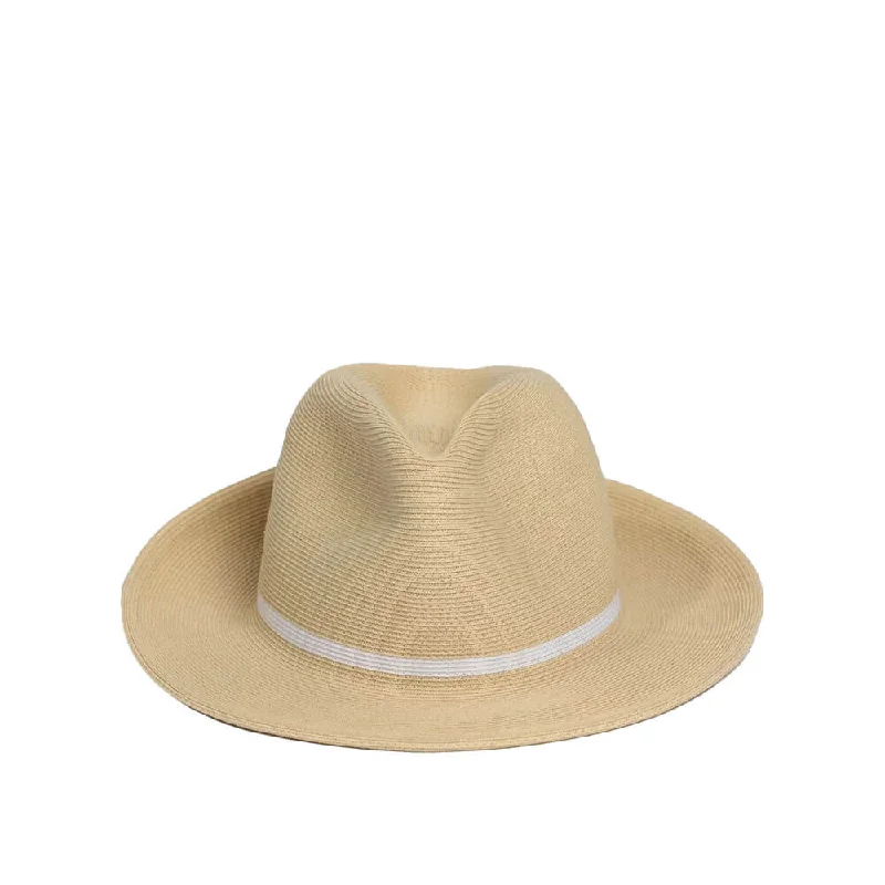 Beanies for running in the cold-Hat Attack Bridget Fine Fedora Fedora - Natural/White