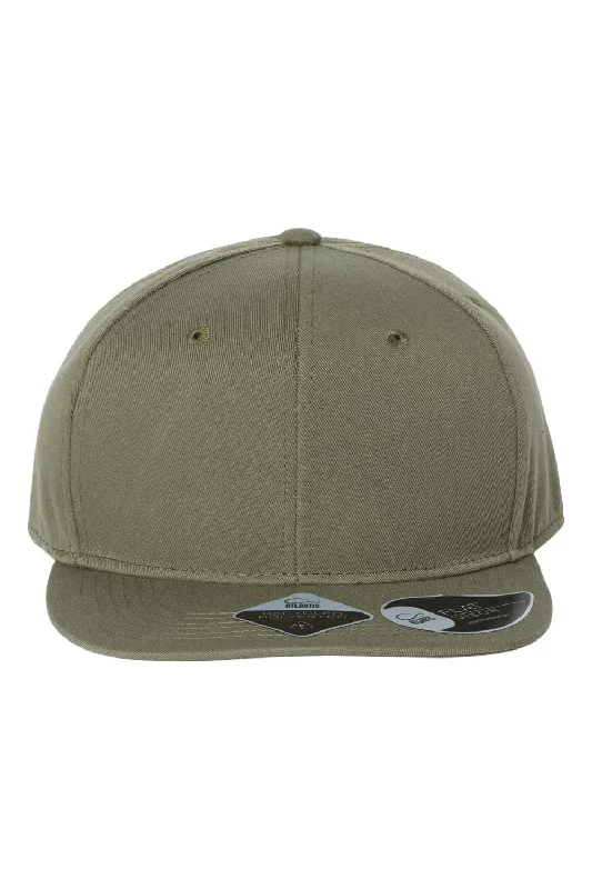 mens hats stylish casual-Atlantis Headwear Mens Sustainable Flat Bill Snapback Hat - Olive Green