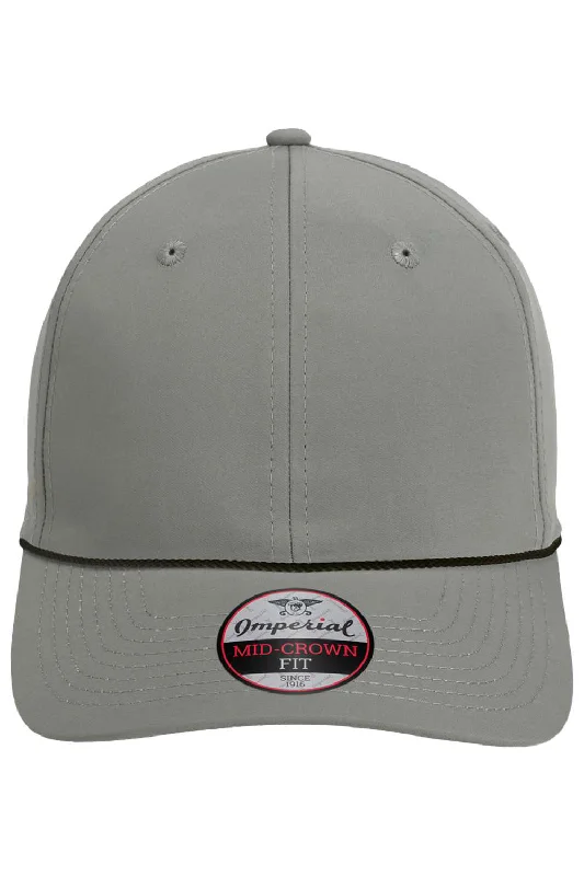 mens hats perfect for trendy men-Imperial Mens The Wingman Moisture Wicking Snapback Hat - Grey