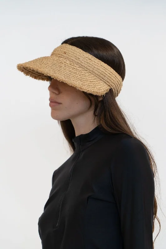 Beanies for the stylish individual-Poppy Frayed Edge Visor | Natural