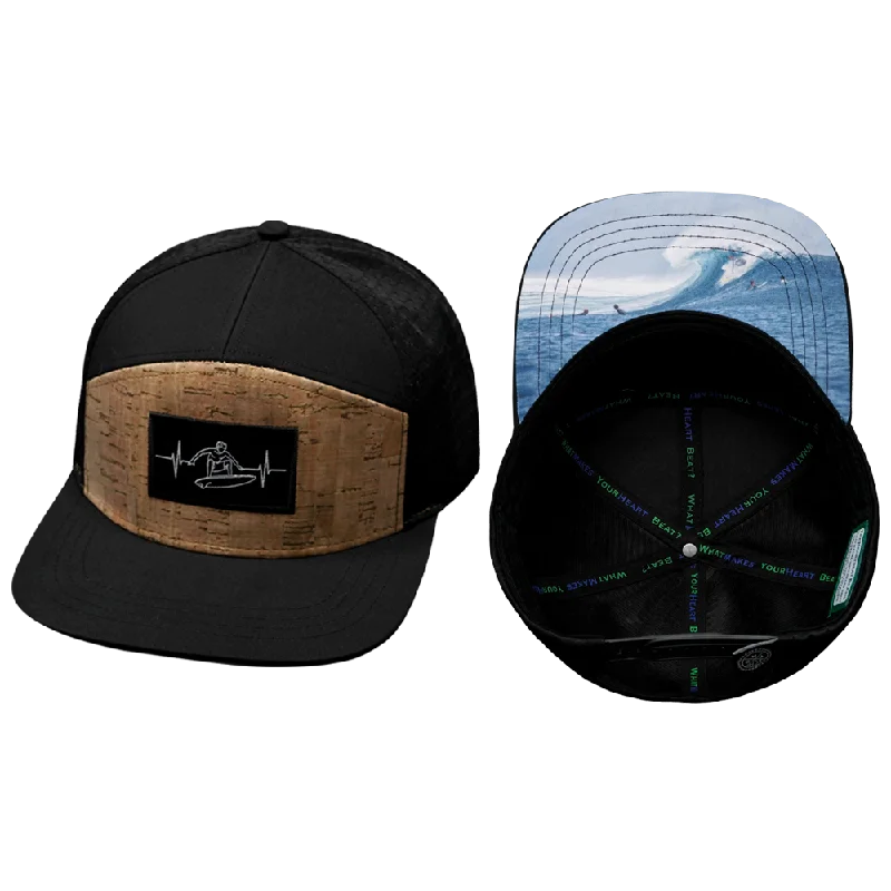 Beanies for protecting hair from the cold-Surf Hat | Flat Bill | Cork - Black