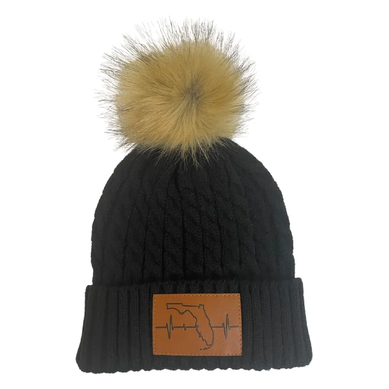 Beanies for every occasion in winter-Florida Beanie | Pom | Black