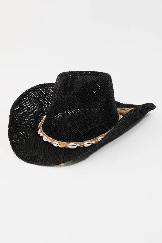 Thin headbands-La Playa Cowboy Hat - Black