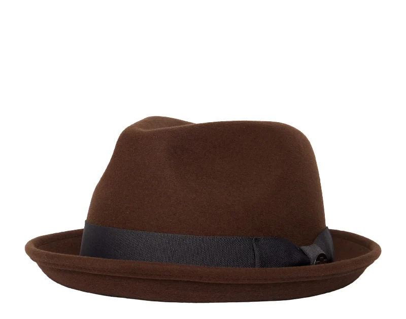 extra warm wool hats-  Goorin Bros Charlestowne Wool Pork Pie Fedora Hat Brown 100-0123-BRO