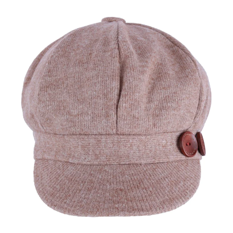 womens hats for stylish autumn look-Women's Brushed Knit Jersey Cabbie Hat