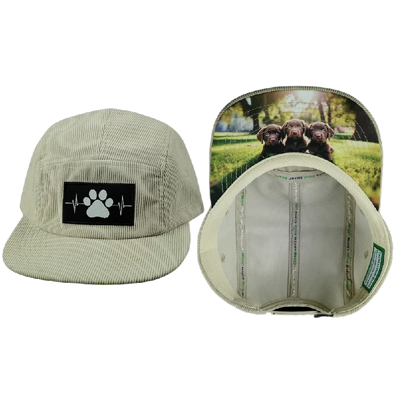 Headbands for summer outdoor activities-Dog Hat | 5 Panel | Corduroy - Sand