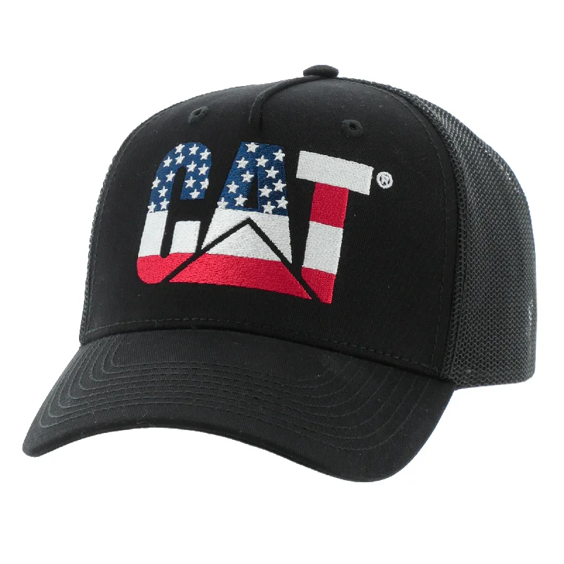 Beanies with hearts-CAT American Flag Logo Trucker Hat