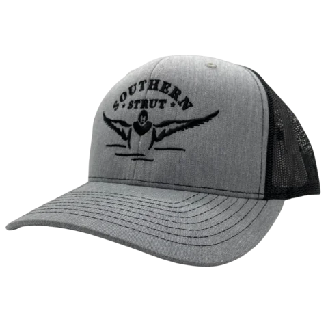 Beanies with hearts-Southern Strut Ducks Landing Grey Trucker Hat