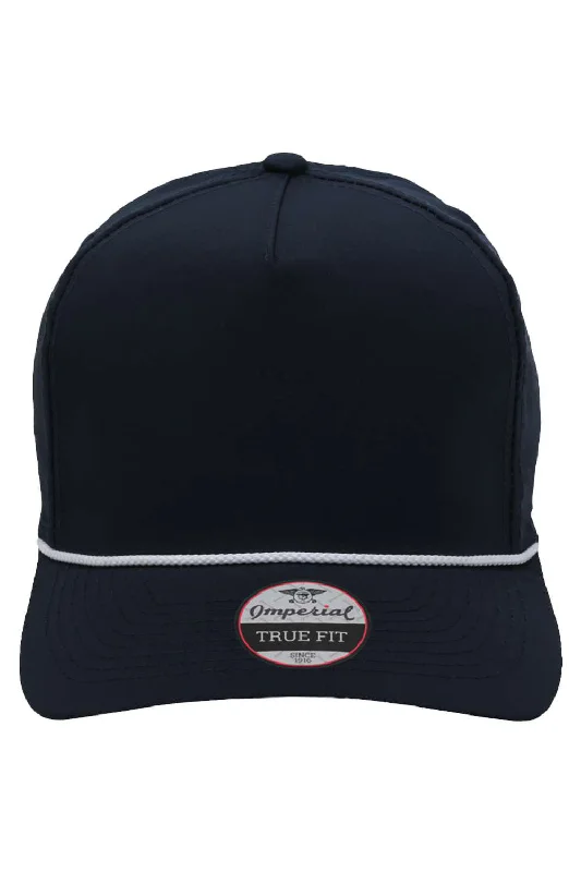 mens hats for fashionable trips-Imperial Mens The Wrightson Moisture Wicking Snapback Hat - Navy Blue/White