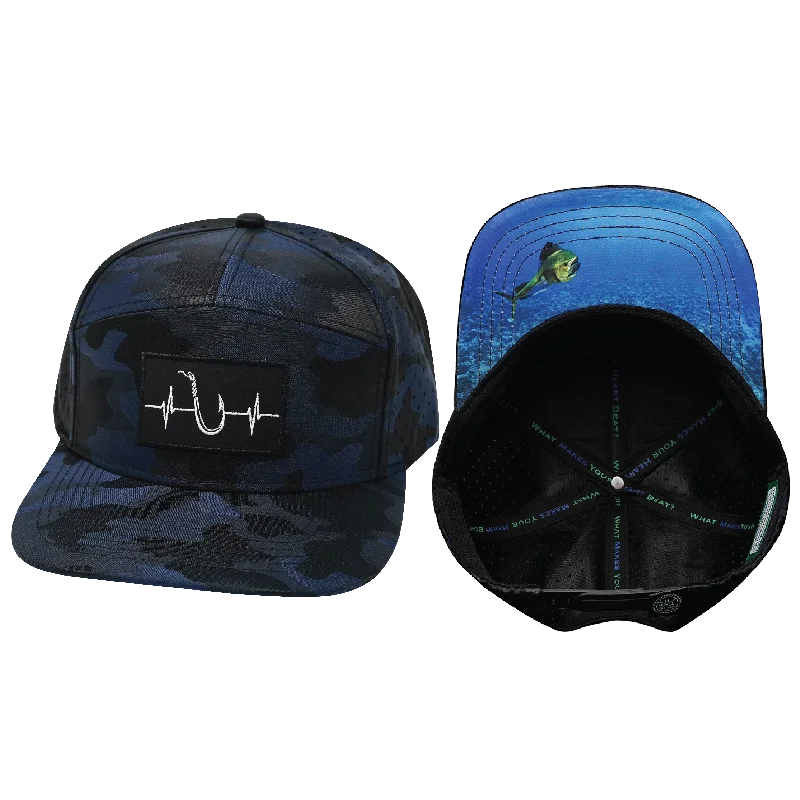 Headbands with non-slip fabric-Fishing Hat | Flat Bill | Navy Camo