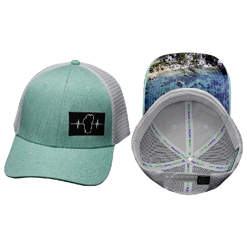 Beanies for trendy snow gear-Tahoe Hat | Low Profile | Teal - White