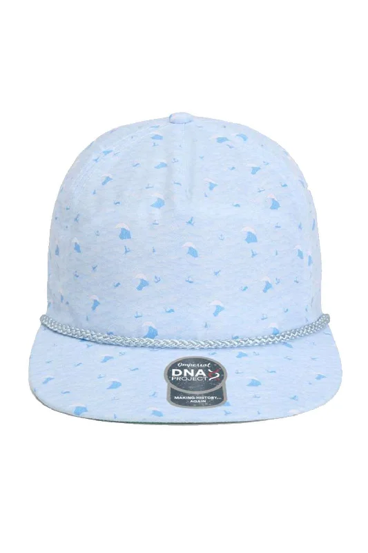 mens hats versatile accessory-Imperial Mens The Aloha Rope Moisture Wicking Adjustable Hat - Blue Waves