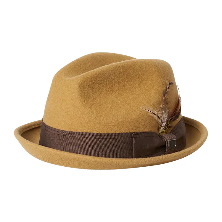 Beanies for comfortable snow wear-Brixton Gain Fedora - Antelope