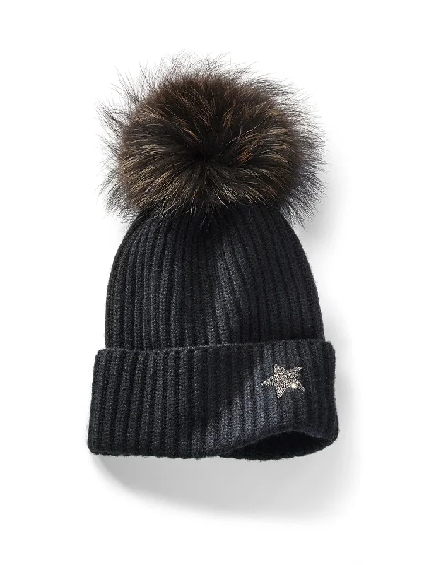 Beanies with sporty accents-Marius Star Cashmere Knit Hat