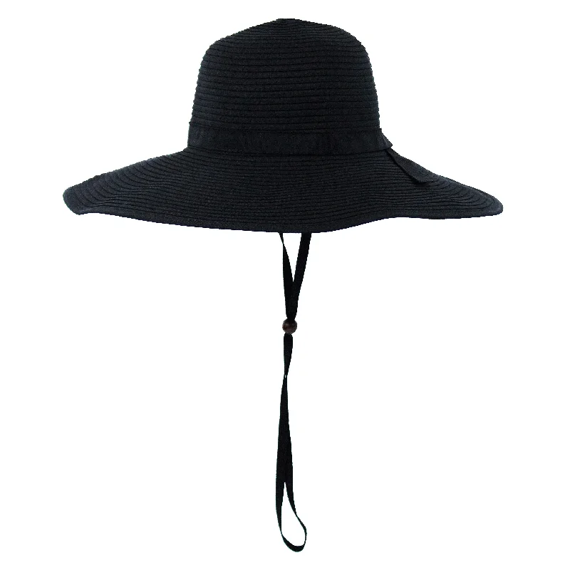 sun hat for outdoor activities during summer months-Women's Wide Brim Sun Hat - Black