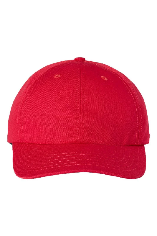 mens hats breathable-Classic Caps Mens USA Made Snapback Dad Hat - Red