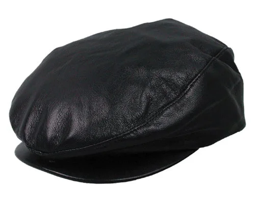 Beanies for protection during winter storms-Dobbs Princeton Genuine Napa Lambskin Leather Ivy Cap