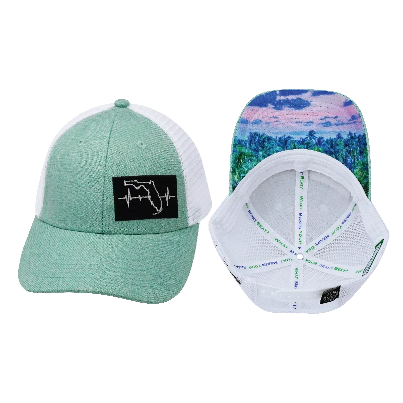 Beanies with sophisticated designs-**YOUTH** Florida Hat | Low Profile | Teal - White